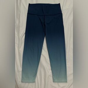 Blue Ombre High-Waisted Leggings with Hidden Pocket